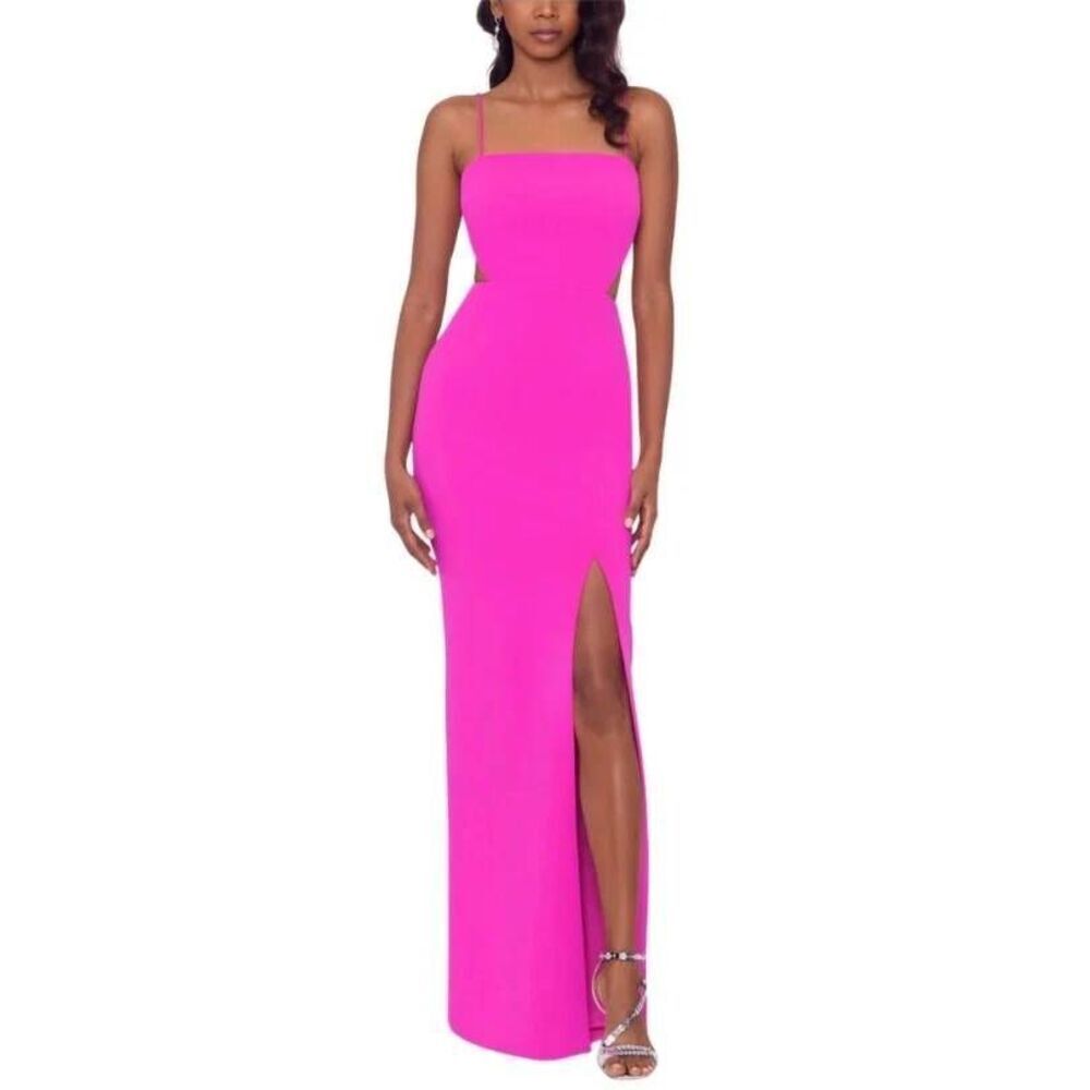 XSCAPE Women's Cutout Scuba Gown